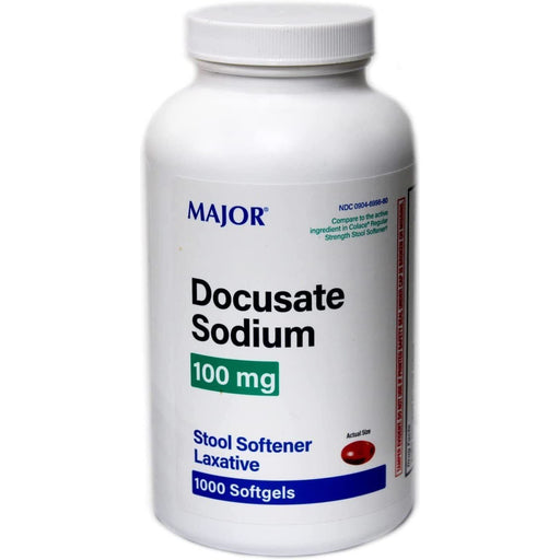 Major Major Dok Stool Softener 100 Mg 1000 Softgels (Each) Health & Beauty