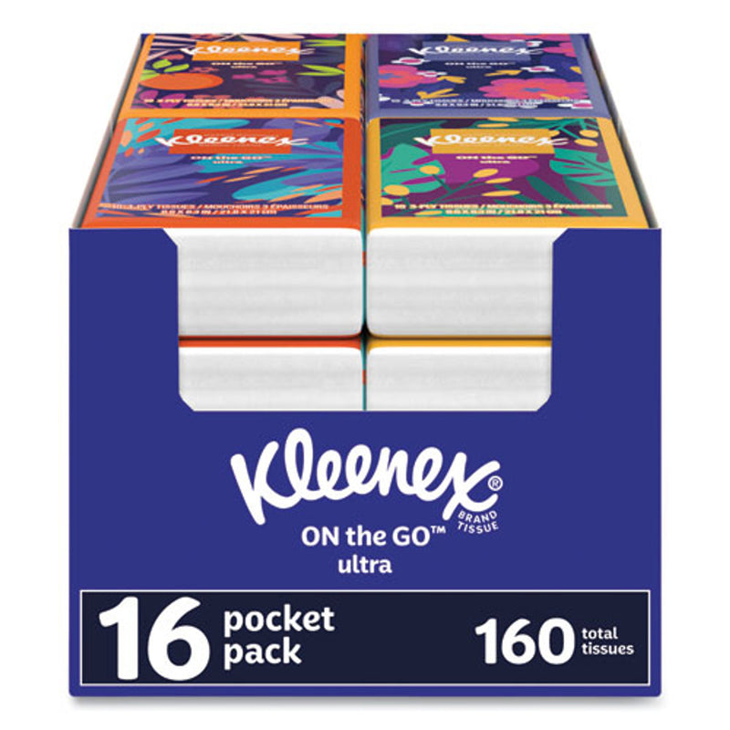 Kleenex Kleenex On The Go Packs Facial Tissues, 3-Ply, White, 16 x 10 ct Facial Tissues