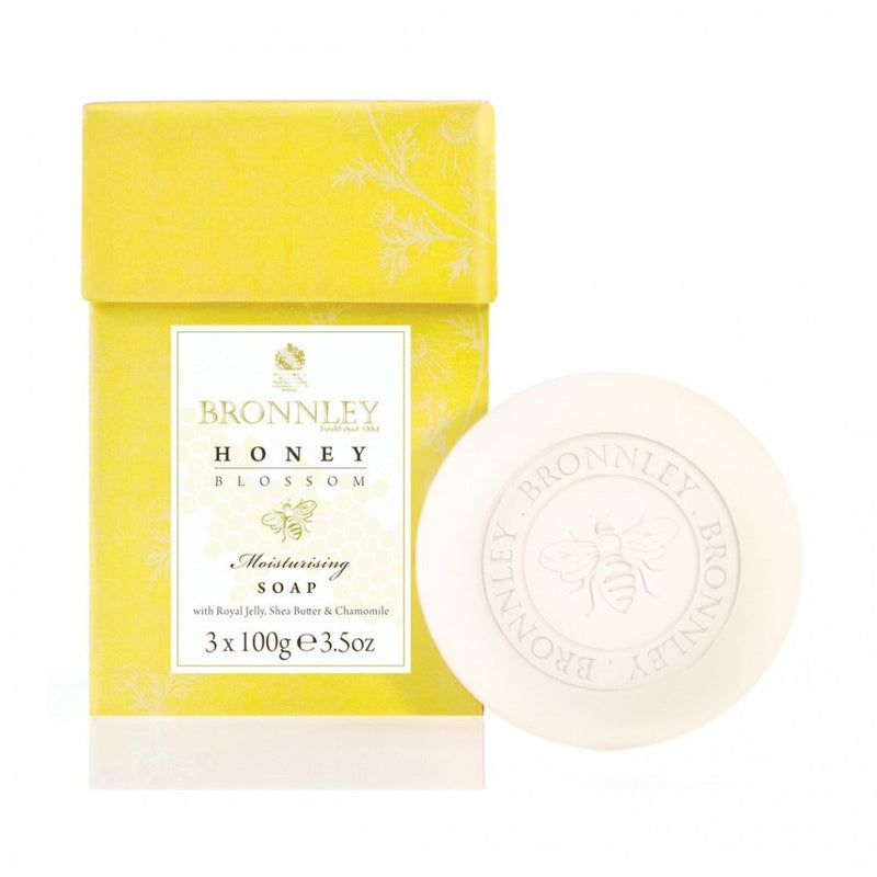 0 Honey Blossom Box Of 3 Soaps By Bronnley (100gea Soap Box) Soap & Lotion Dispensers