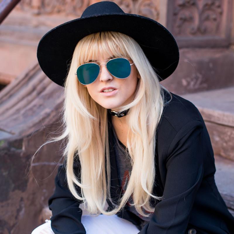 zeroUV Modern Flat Lens Wire Metal Aviator Sunglasses A174 Sunglasses