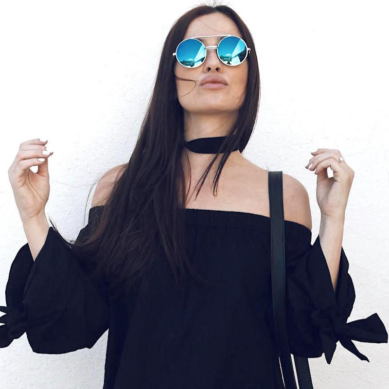 zeroUV Retro Round Steampunk Mirrored Lens Flip Up Sunglasses 8966 Sunglasses