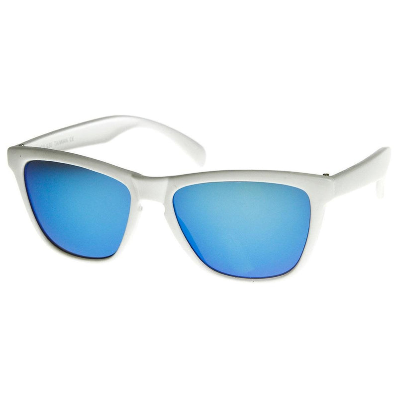 zeroUV Rad Action Sports Mirrored Lens Horned Rim Sunglasses 8647 Sunglasses