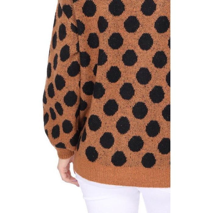 Polka Dot Jacquard Sweater Shrug Cardigan