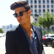 zeroUV Indie Half Frame Horned Rim Vintage Inspired Sunglasses 2934 Sunglasses
