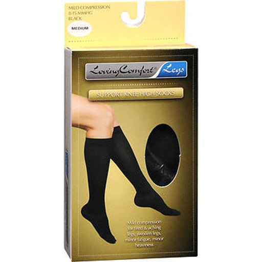 Loving Comfort Loving Comfort Support Knee High Socks Mild Medium Black - 1 Pr Knee Socks