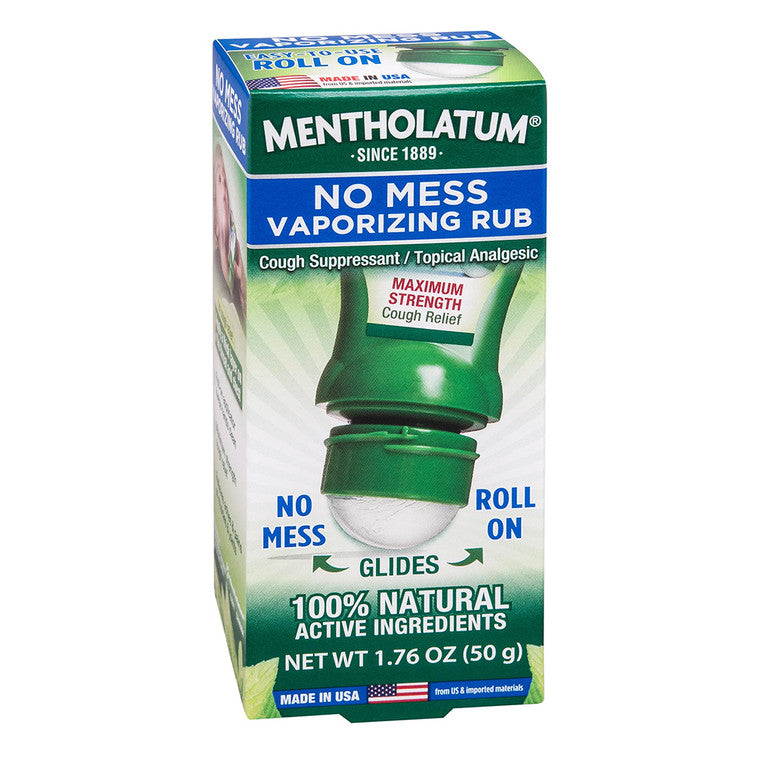 Mentholatum Mentholatum No Mess Vaporizing Rub Roll On, Cough Relief, 1.76 Oz Health Care