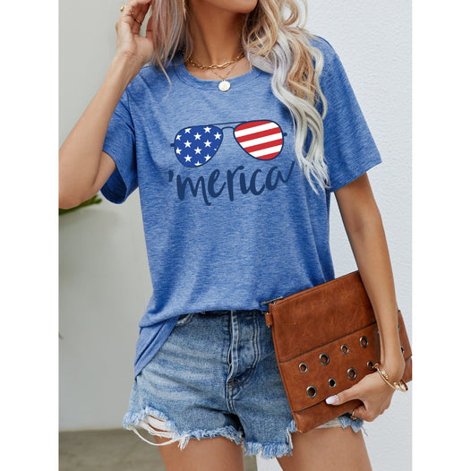 US Flag Glasses Graphic Tee