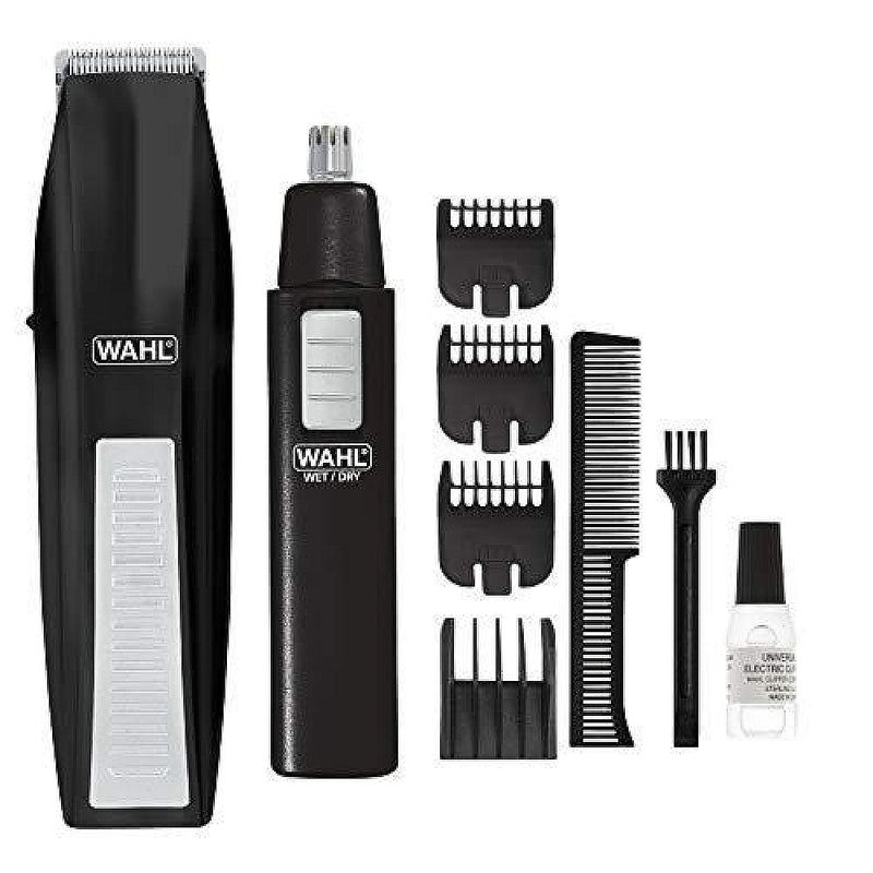 Wahl Wahl 5537 1801 Black Cordless Beard Trimmer Bonus Brow Ear Nose Hair Clippers & Trimmers White Smoke