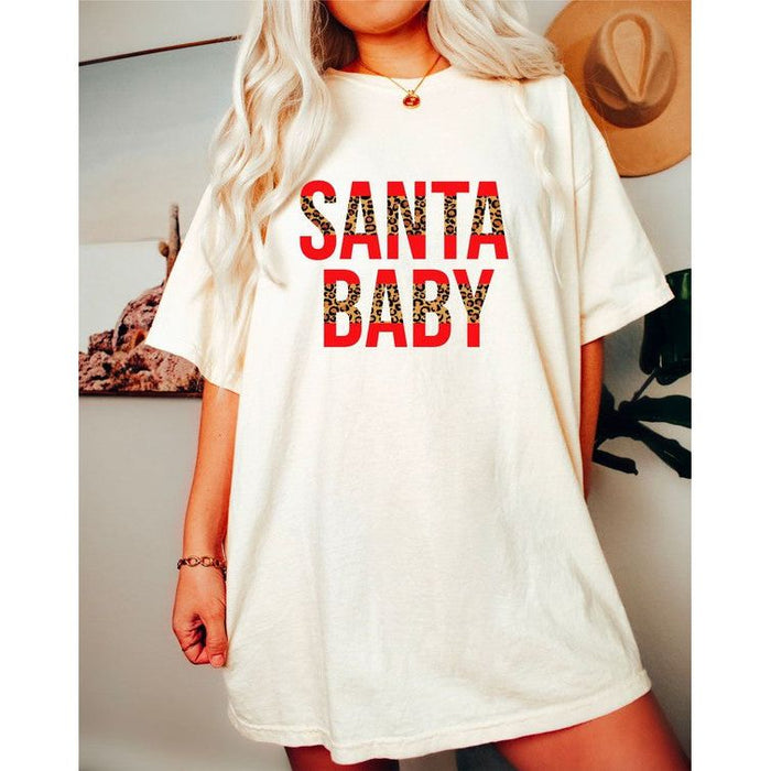 Leopard Santa Baby Graphic Tee