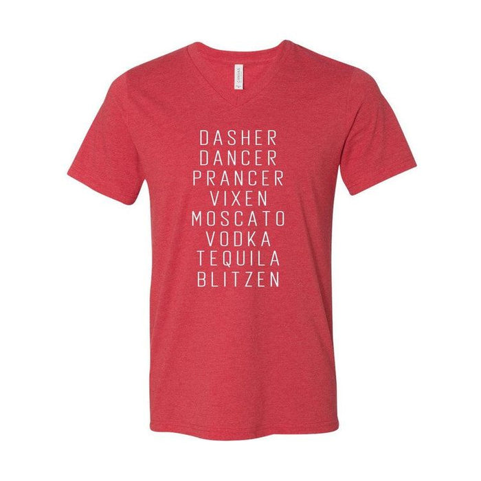 Dasher Dancer Prancer Vixen Boutique V Neck Tee