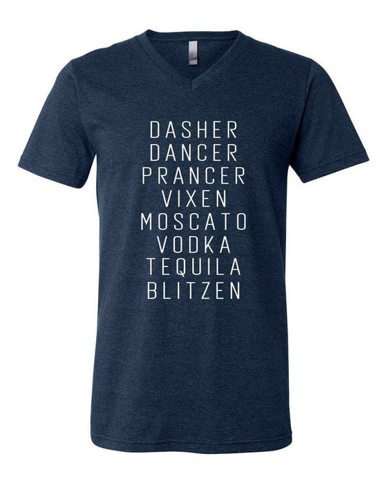 Dasher Dancer Prancer Vixen Boutique V Neck Tee