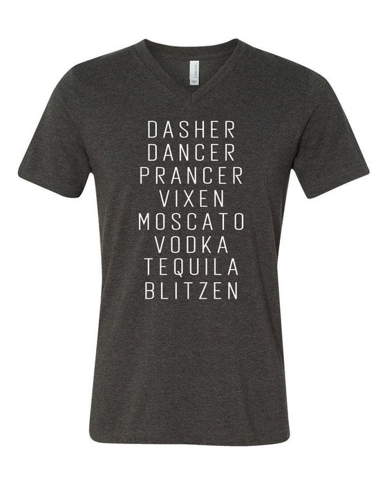 Dasher Dancer Prancer Vixen Boutique V Neck Tee