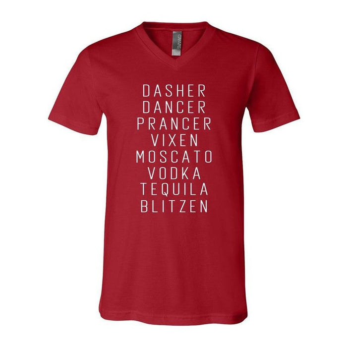 Dasher Dancer Prancer Vixen Boutique V Neck Tee