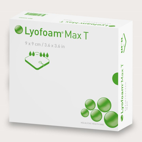 Mölnlycke Mölnlycke Lyofoam Max T Tracheostomy Foam Dressing, 3.5" x 3.5" (Box of 10) Medical Supplies