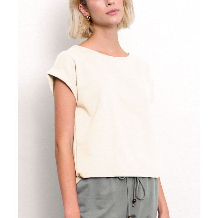 Brushed Organic Hemp Loose Fit Crop Top