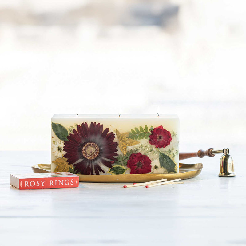 Rosy Rings Brick Oval Gold Candle Plate Candle Plate