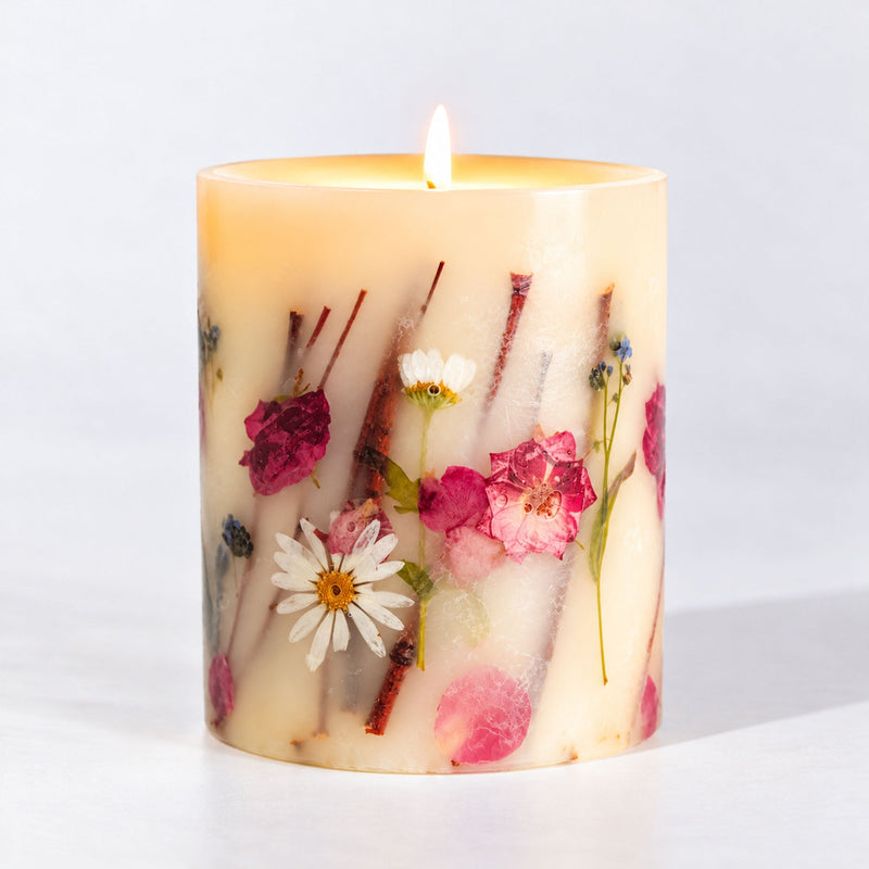 Rosy Rings Accent Botanical Candle - Apricot Rose Small Botanical Candle Lavender