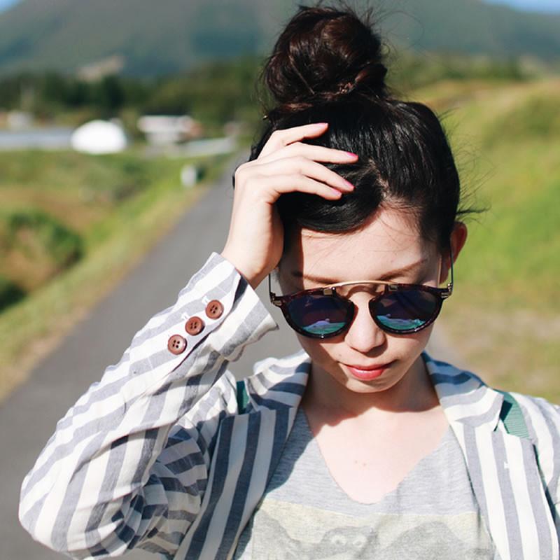 zeroUV Arched Marble Pattern P3 Mirrored Lens Round Sunglasses A218 Sunglasses