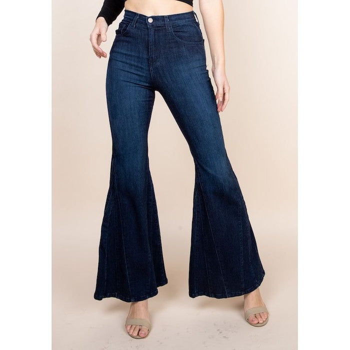 High Waisted Wide Mermaid Flare Denim Jeans