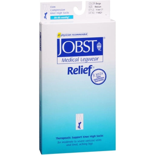 Jobst Jobst Relief Knee High 20-30 mmHg Compression Socks, Closed Toe, Beige, Medium Supports & Braces