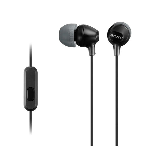 Sony Sony MDREX15AP In-Ear Earbud Headphones With Mic - Black Headphones