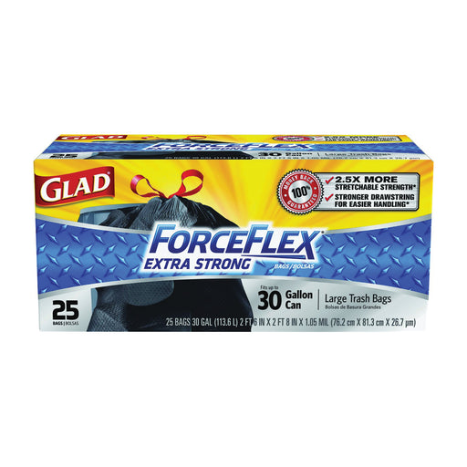 Glad Glad Trash Bags, Drawstring, Multipurpose 30 Gallon Black Paper & Plastic Shopping Bags