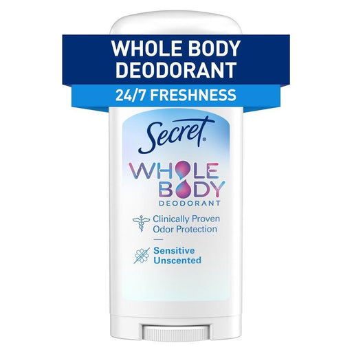 Secret Secret Whole Body Stick Aluminum Free Deodorant For Women - Unscented - 2.4oz Deodorant
