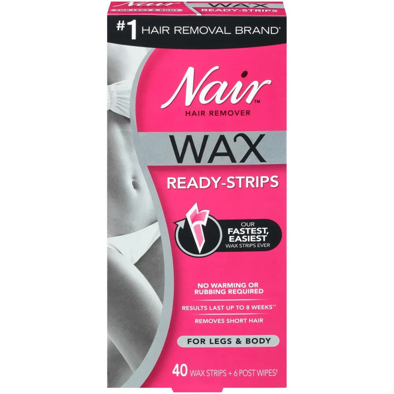 Nair Nair Wax Ready Strips Hair Remover For Legs & Body Hair Removal