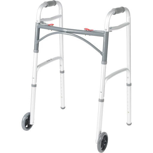 Drive Medical Drive Medical 2-Button Folding Walker With Wheels Walkers