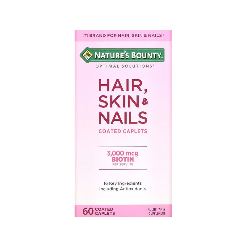 Nature's Bounty Nature's Bounty Optimal Solutions Hair, Skin & Nails, With Biotin, 3000 Mcg, Coated Caplets Vitamins & Supplements