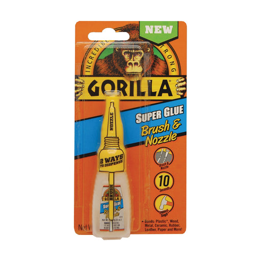 Gorilla Gorilla Brush & Nozzle Super Glue Bottle - Clear Nozzles