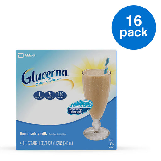 Glucerna Glucerna Snack Shake Homemade Vanilla - 4 X 8oz Cans Nutrition Drinks & Shakes