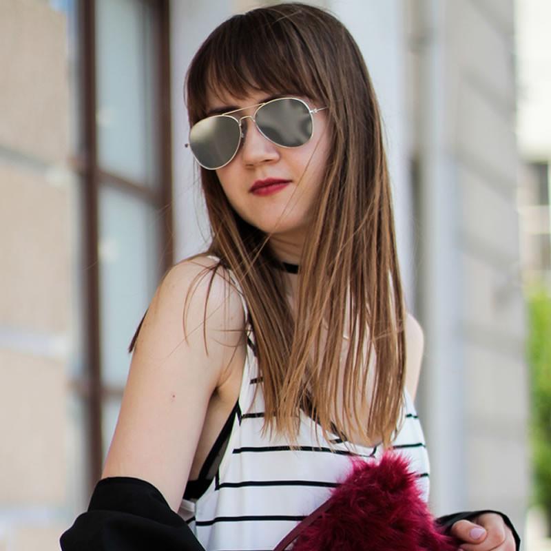 zeroUV Modern Flat Lens Wire Metal Aviator Sunglasses A174 Sunglasses