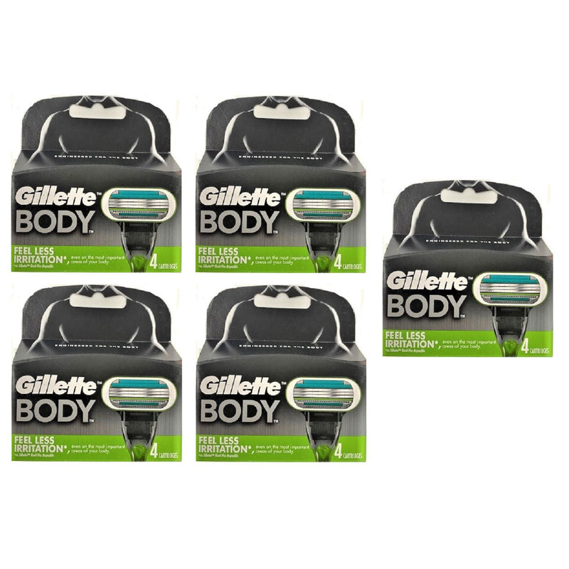 0 Gillette Body Razor Refill Cartridges, Less Irritation, 20 Cartridges Toner & Inkjet Cartridges