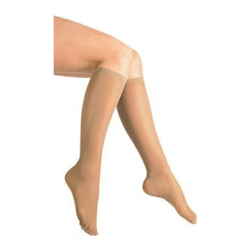 Loving Comfort Loving Comfort Women’s Microfiber Compression Knee-High Socks – 10-20 mmHg, Closed Toe, Beige, Small (1 Pair) Knee Socks