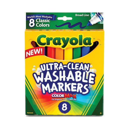 Crayola Crayola Ultra Clean Color Max Broad Line Washable Markers Classic Colors 8 Per Pkg Markers