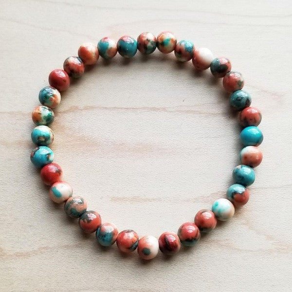 Multi-Colored Stretch Beaded Bracelet