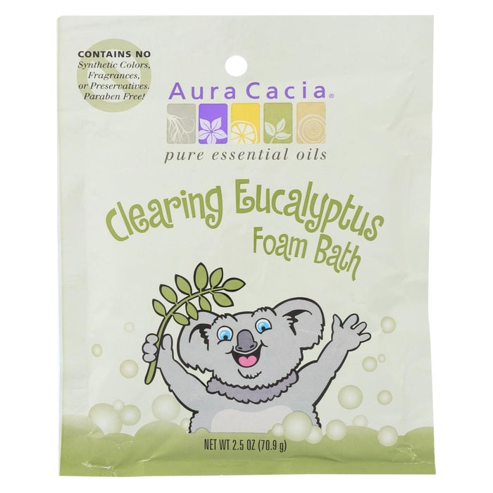 Aura Cacia Clearing Foam Bath, Eucalyptus - 2.5 Oz (Pack of 6)