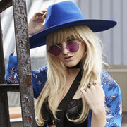 zeroUV Retro Hippie Metal Lennon Round Color Lens Sunglasses 8594 Sunglasses