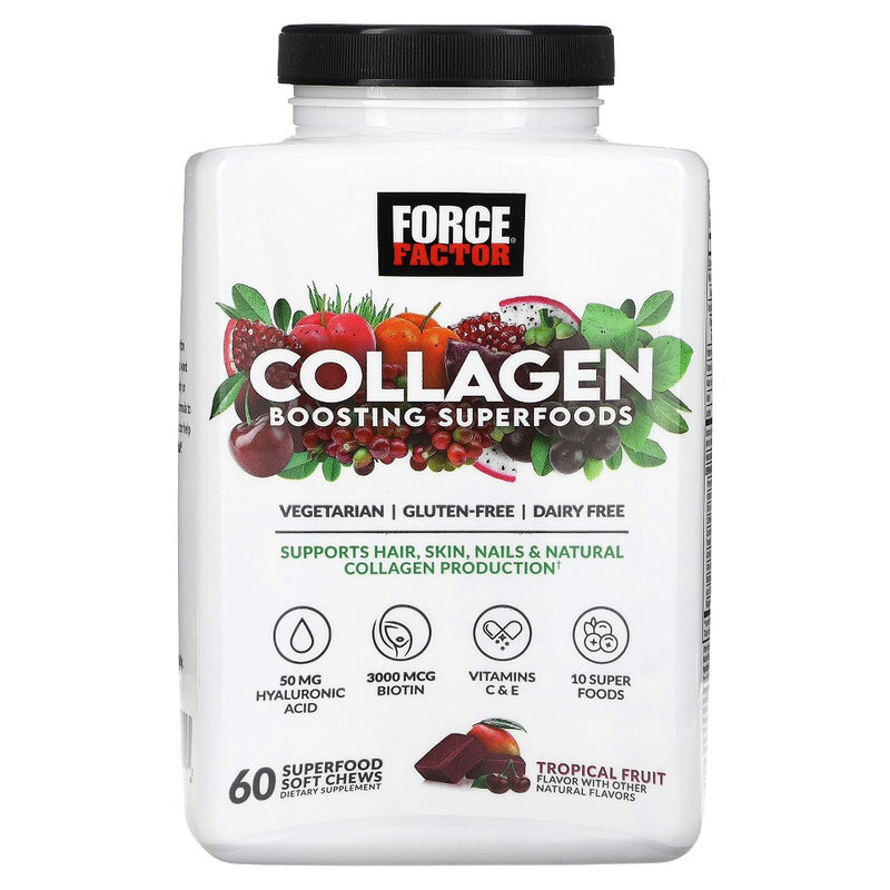 Force Factor Force Factor Collagen Boosting Superfoods, Tropical Fruit, 60 Superfood Soft Chews Vitamins & Supplements