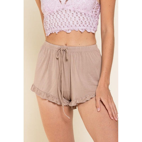 Pol Light Weight Ruffle Trim Shorts