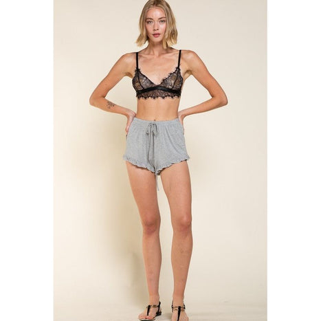 Pol Light Weight Ruffle Trim Shorts