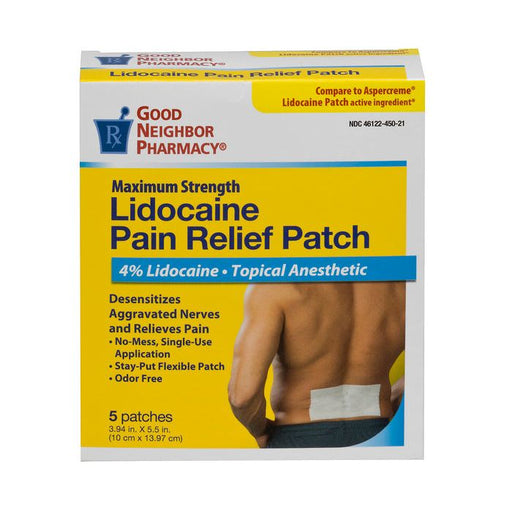 Good Neighbor PHarmacy Good Neighbor PHarmacy Pain Relief Patch W/Lidocaine 4% 5ct Medicine & Drugs Orange