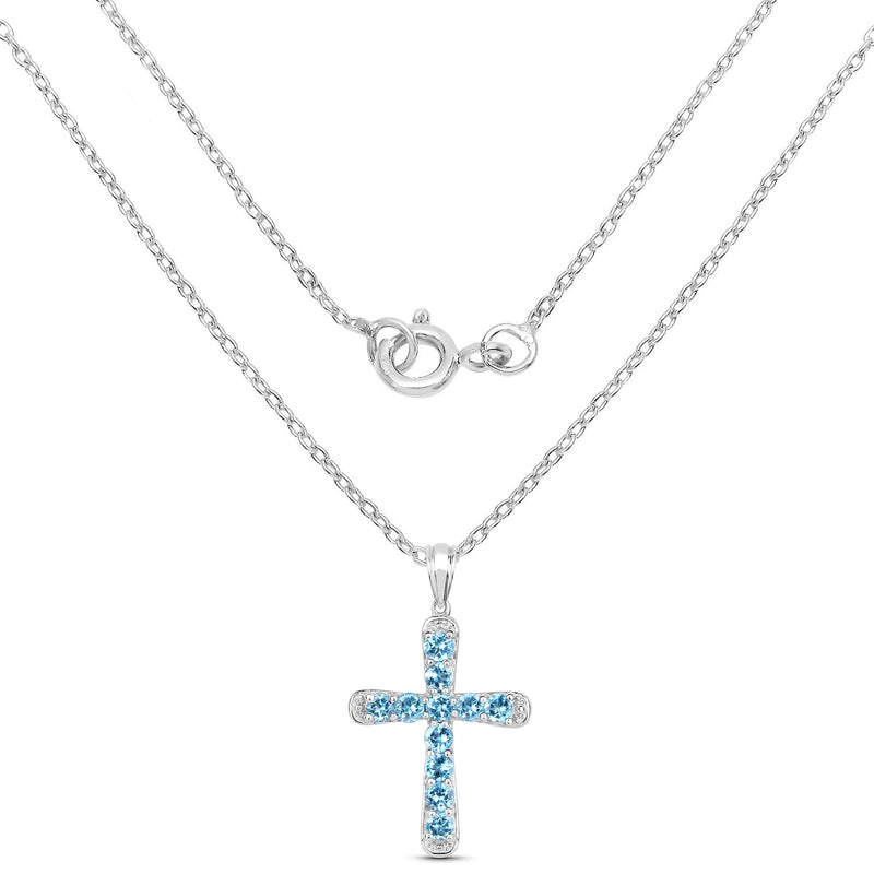 Bids.com 3.85 Carat Genuine Blue Topaz .925 Sterling Silver Pendant Pendants