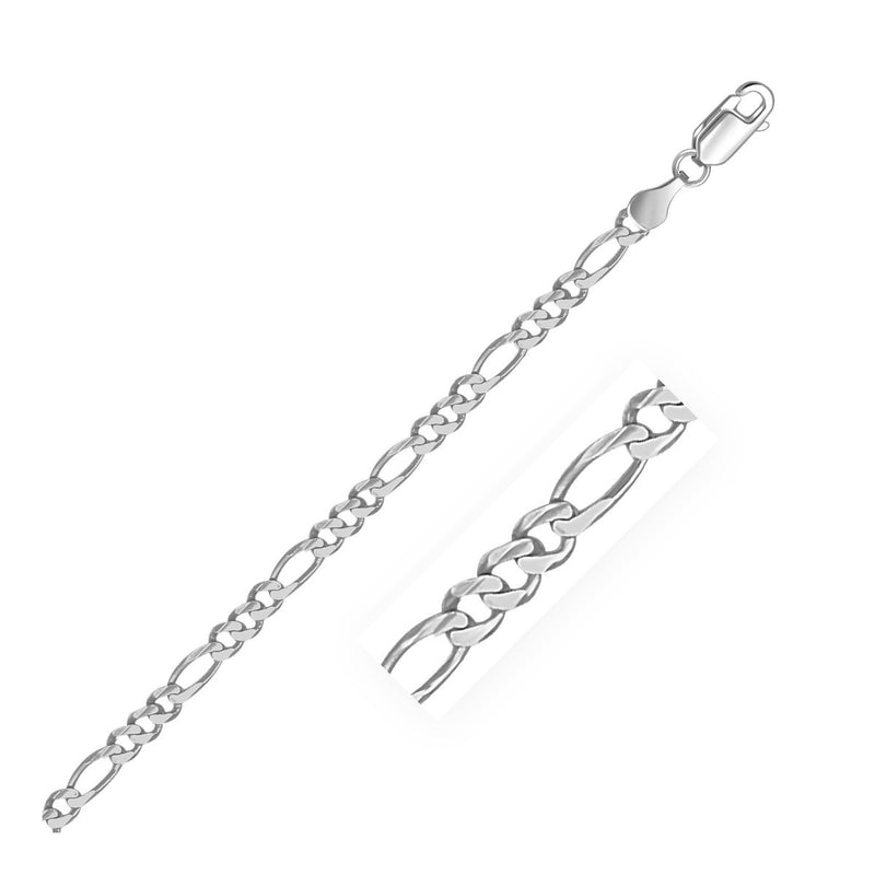 Bids.com 3.8mm 14k White Gold Solid Figaro Chain Necklaces