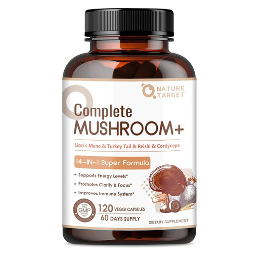 Nature Target 14-IN-1 Mushroom Complex with Lion's Mane, 120 Capsules Mushroom