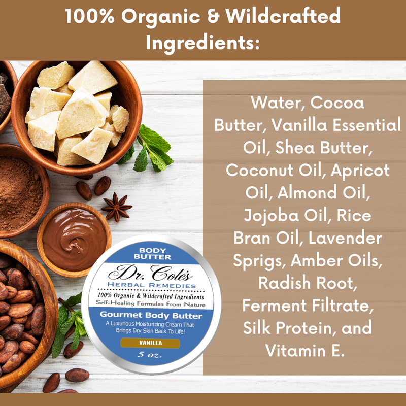 COLEHERBALS 39 - Dr. Cole's Gourmet Body Butter - VANILLA Herbal