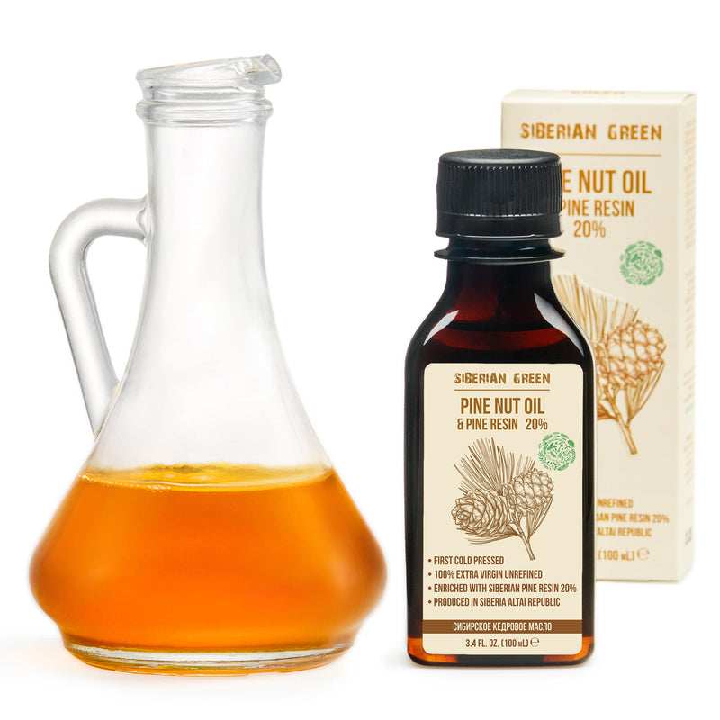 SiberianGreen.com Siberian Pine Nut Oil with Cedar Resin – 100 ml for Immune Support & Digestive Health Cooking Oils