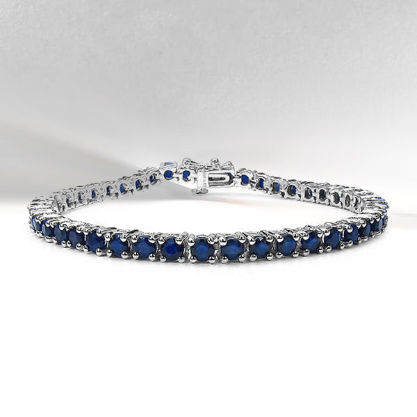 Bids.com 8.36 Carat Genuine Blue Sapphire .925 Sterling Silver Bracelet Bracelets