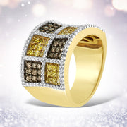 Bids.com 14KT Yellow Gold Champagne, Yellow and Round Diamond Band Ring (1 1/2 cttw, H-I Color, I1-I2 Clarity) Rings